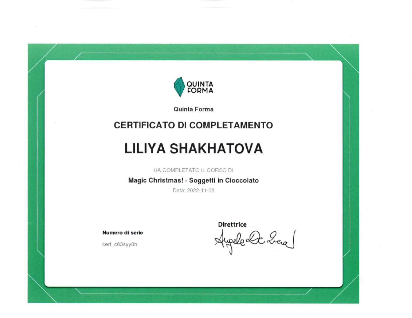 Preview of Magic Christmas - Chocolate Subjects certificate